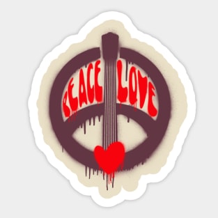 Peace, love and Music Sticker